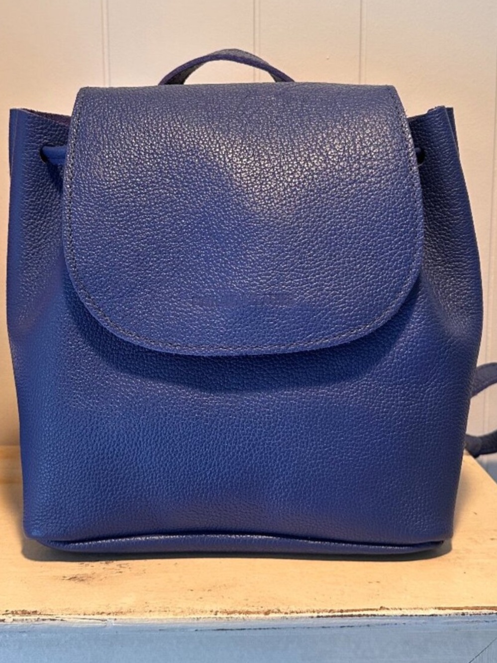 Portland Leather Cobalt Blue Pebbled Backpack